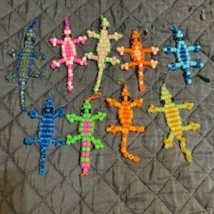 cute beaded lizzard keychain